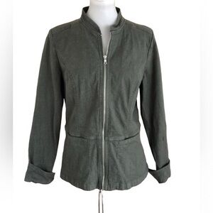 Denim & Company lightweight green zip up jacket